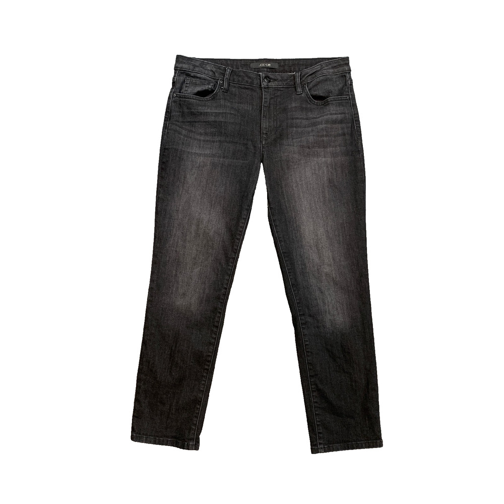 Joes Jeans Womens 30 Black Faded Denim Whiskered Stretch Cotton Blend Mid Rise